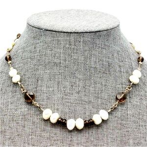 Silpada Vintage Sterling Silver Smoky Quartz & Freshwater Pearl Necklace